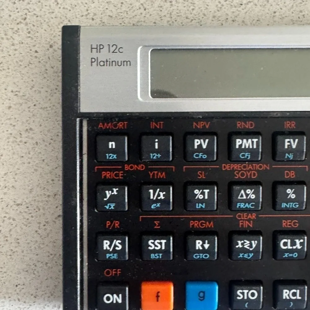 HP 12C Financial Calculator Black Tested - Works School College